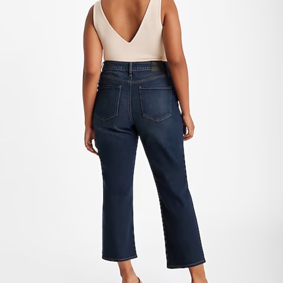 Express Relaxed Straight Ankle High Rise Jeans - Picture 2 of 9